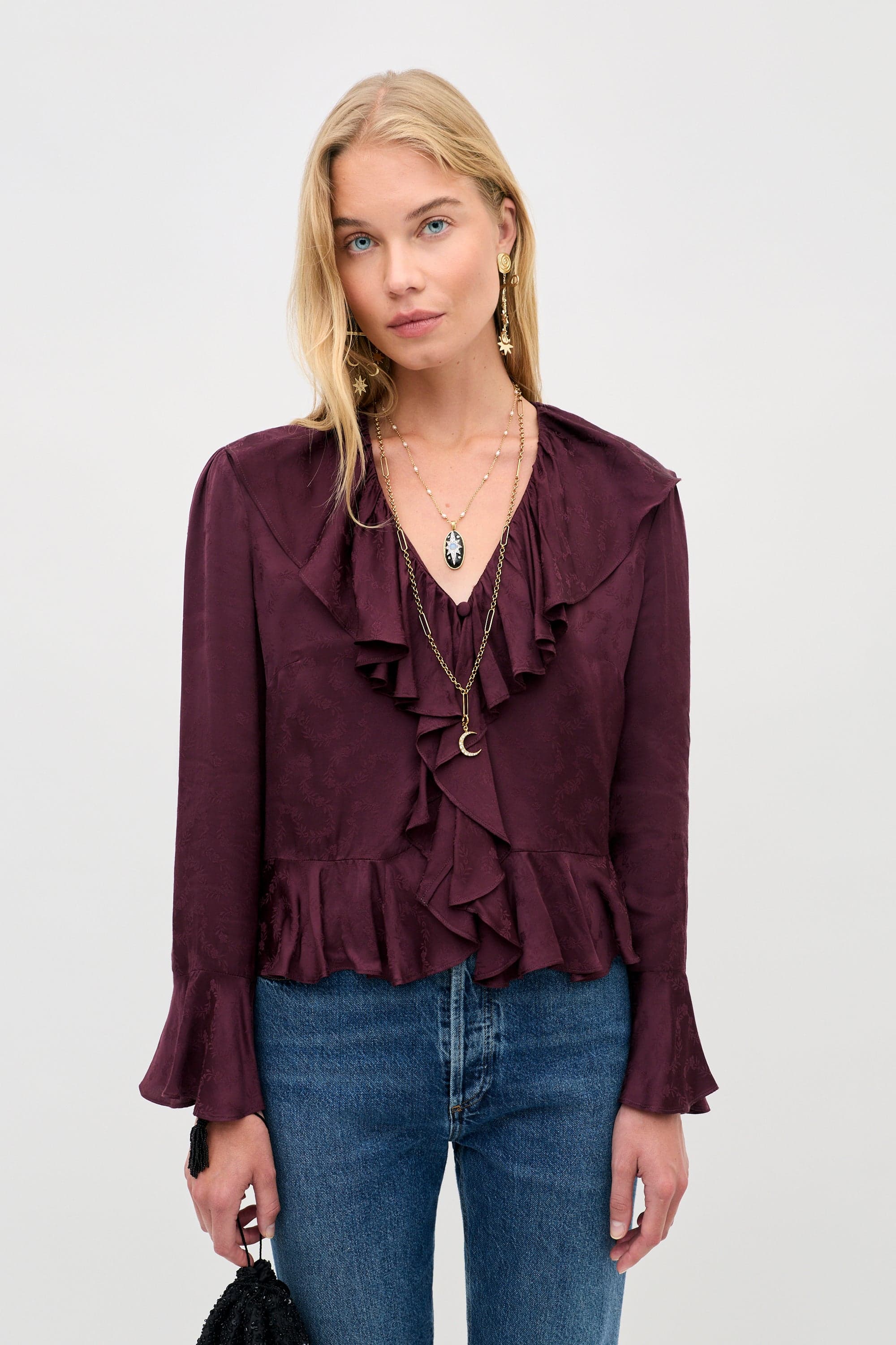 Draped Silk Blouse